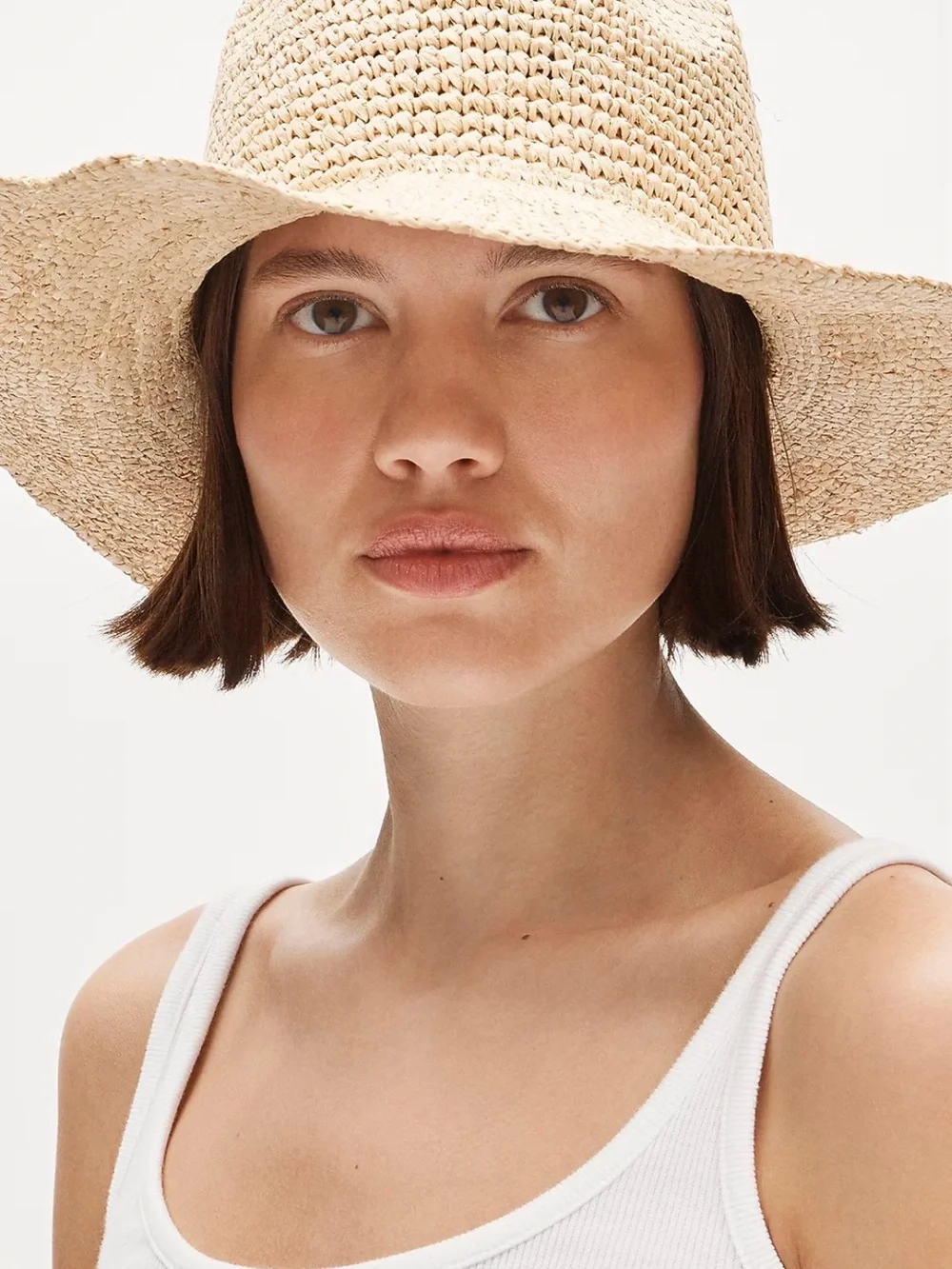 J crew foldable raffia cowboy sun hat size S/M Small/Medium
